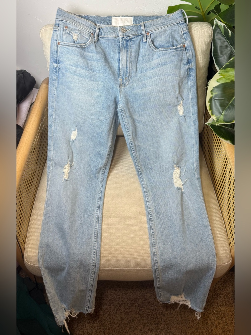 MOTHER Denim The Flirt Ankle Fray Jeans Size 29 - Picture 5 of 12